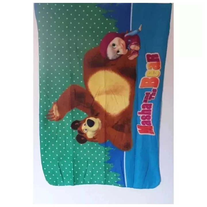 Plaid Polaire Masha et Michka - Couverture Enfant Douce et Chaude 100x150 cm