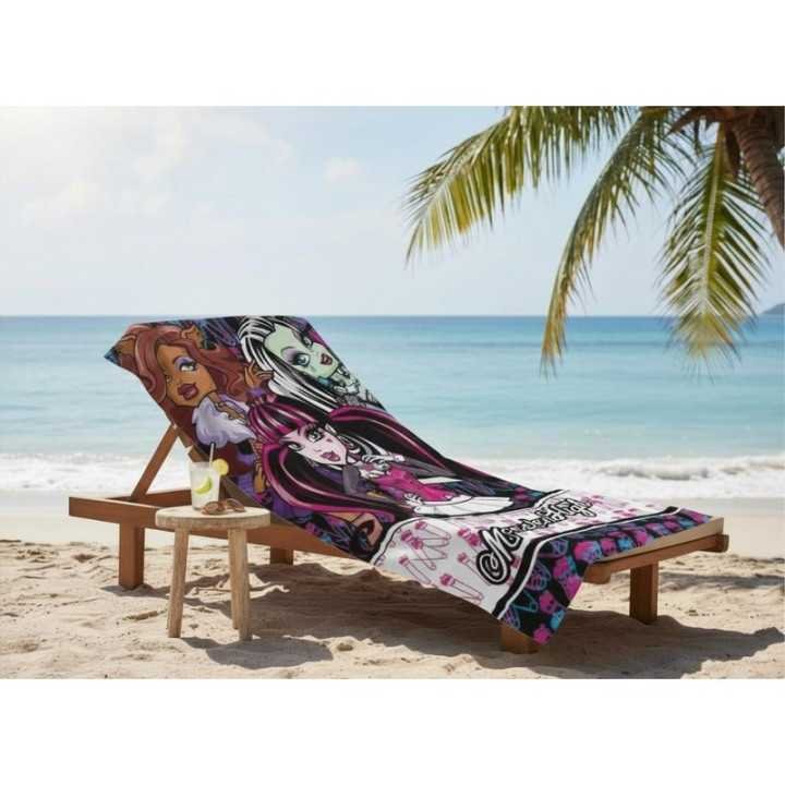 Drap de Plage Monster High 100% Coton - Serviette de Bain & Piscine 70x140 cm - 2 Modèles