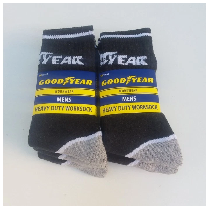 Goodyear Men's Warm Work Socks (Pack of 6 Pairs) - Heavy Duty & Thick - Sizes 39/42 & 43/46