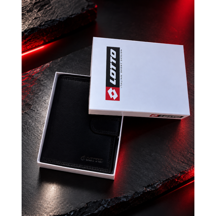 Portefeuille Homme Lotto Cuir Véritable avec Monnayeur & Porte-Cartes - Boîte Cadeau