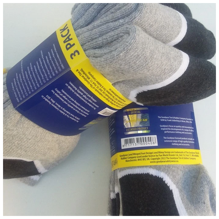 Pack of 6 pairs of Goodyear Warm Work Socks with White Trim